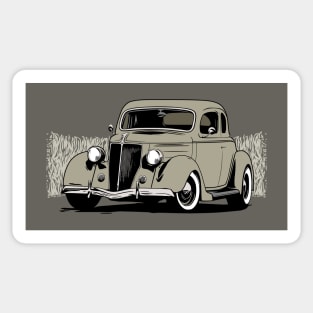 Green 36 Ford 5 Window Coupe Sticker